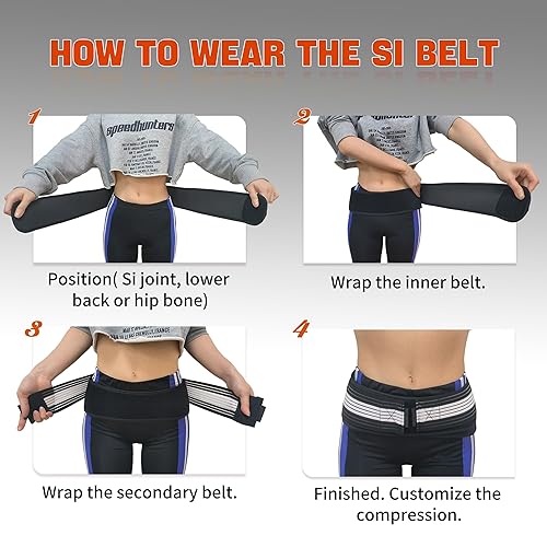 Miniatura 4 de CHARMKEY Sacroilíaco SI - Cinturón de cadera para articulaciones, soporte de espalda baja para hombres y mujeres con cinturón pélvico ajustable,