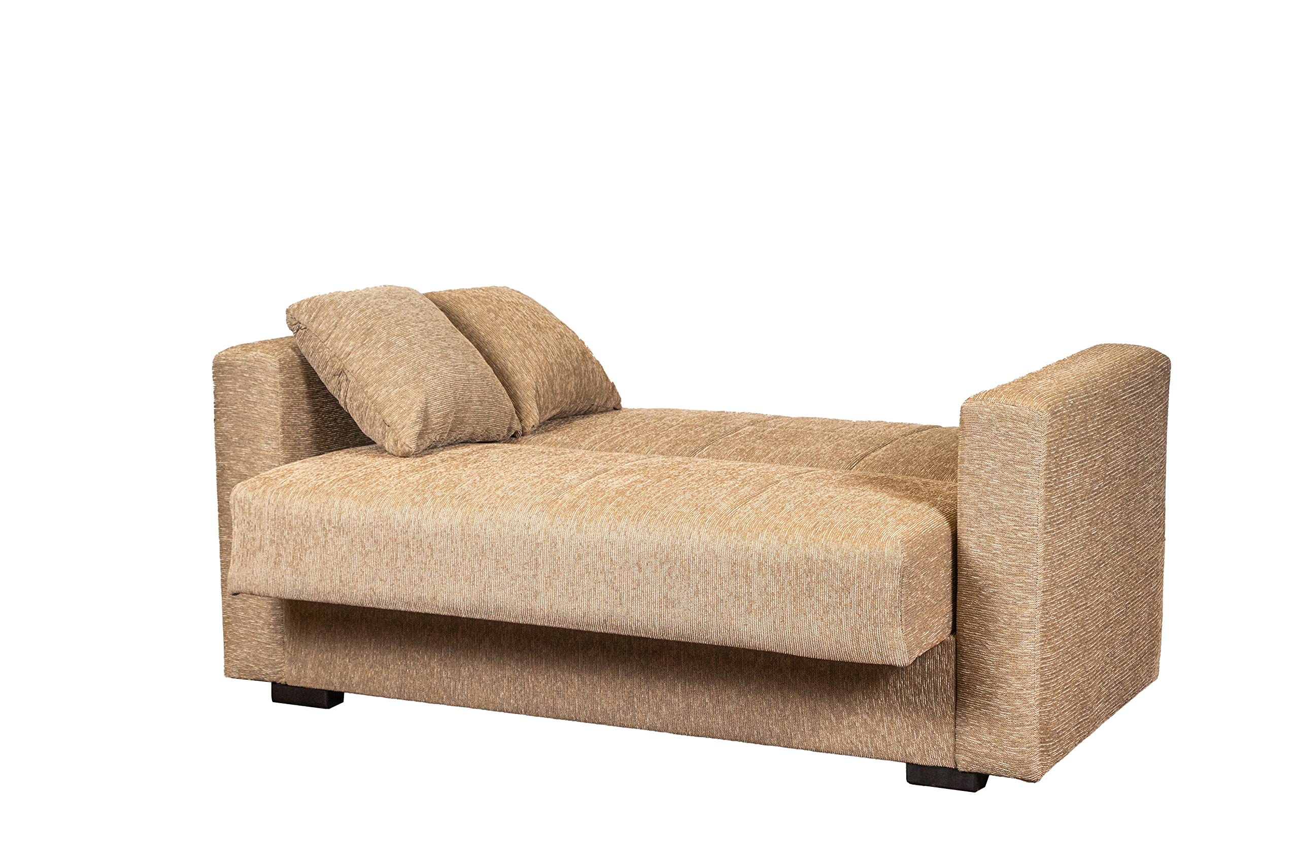 Arredo Stock Divano letto 2 posti tessuto beige, 160x83x73 cm