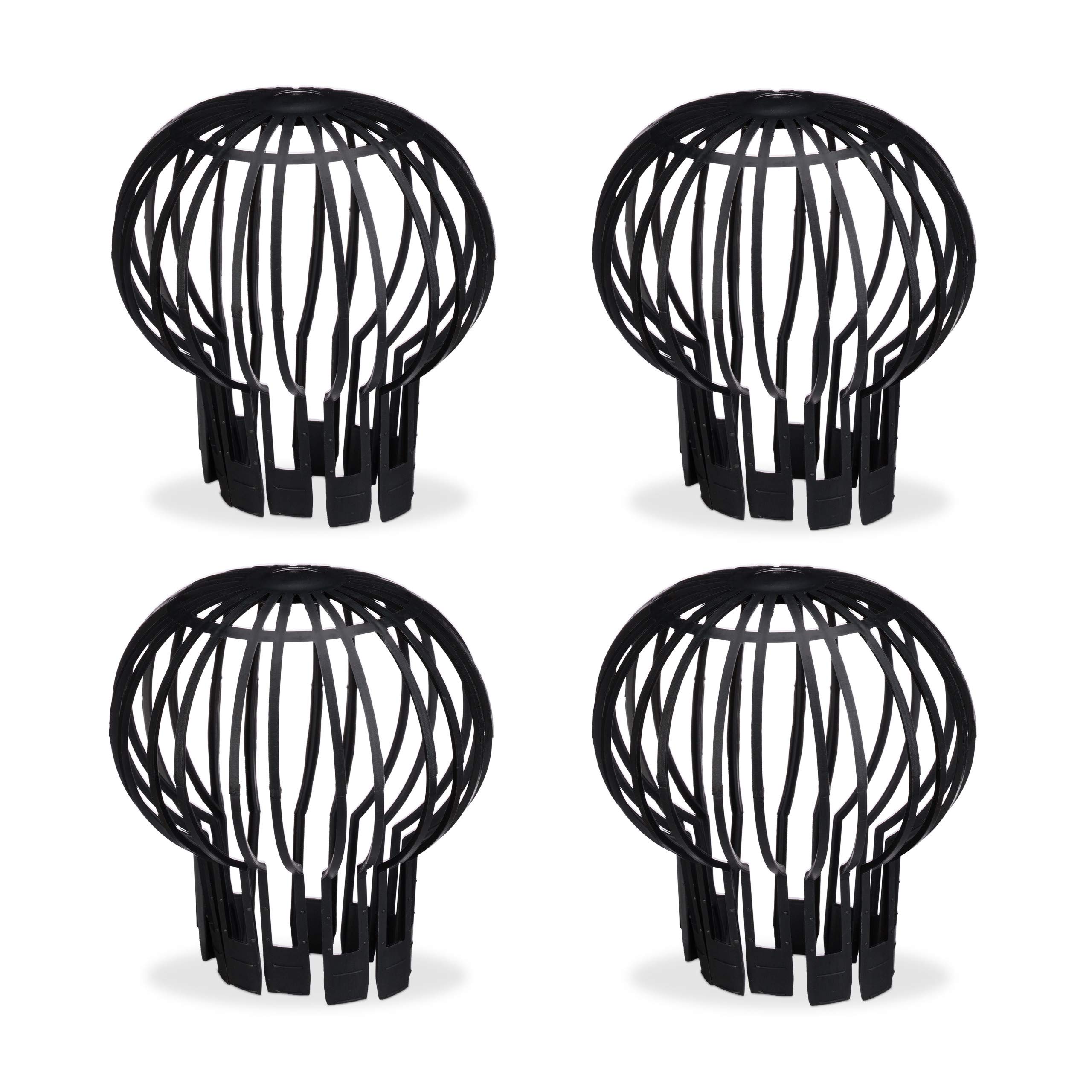 Relaxdays Black 40-Piece Set Roof Gutter Balloon Guard Filters, Plastic Downpipe Stops Leaf Drains, Rainwater Discharge