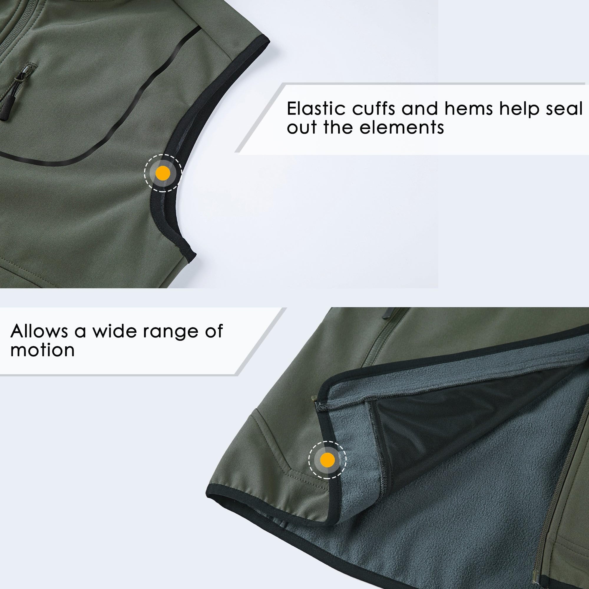Willit Gilet da golf da uomo in pile per attività all'aperto, giacca invernale Softshell Outerwear senza maniche per escursionismo causale