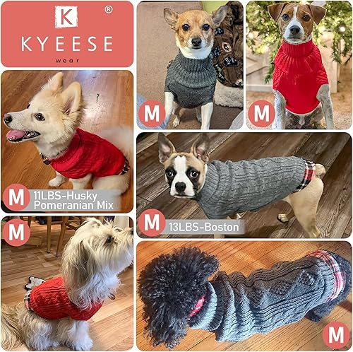 Miniatura 5 de KYEESE Suéter suave para perros pequeños, hembras, abrigado, de cuello alto, ropa elástica de punto para gatos, abrigo cómodo para mascotas, para