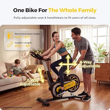 Compact Magnetic Exercise Bike, Black | Space-Saving Rear Flywheel, 7-Level Lever Resistance, 330 lbs Capacity, Whisper Quiet, Stationary Indoor Cycling