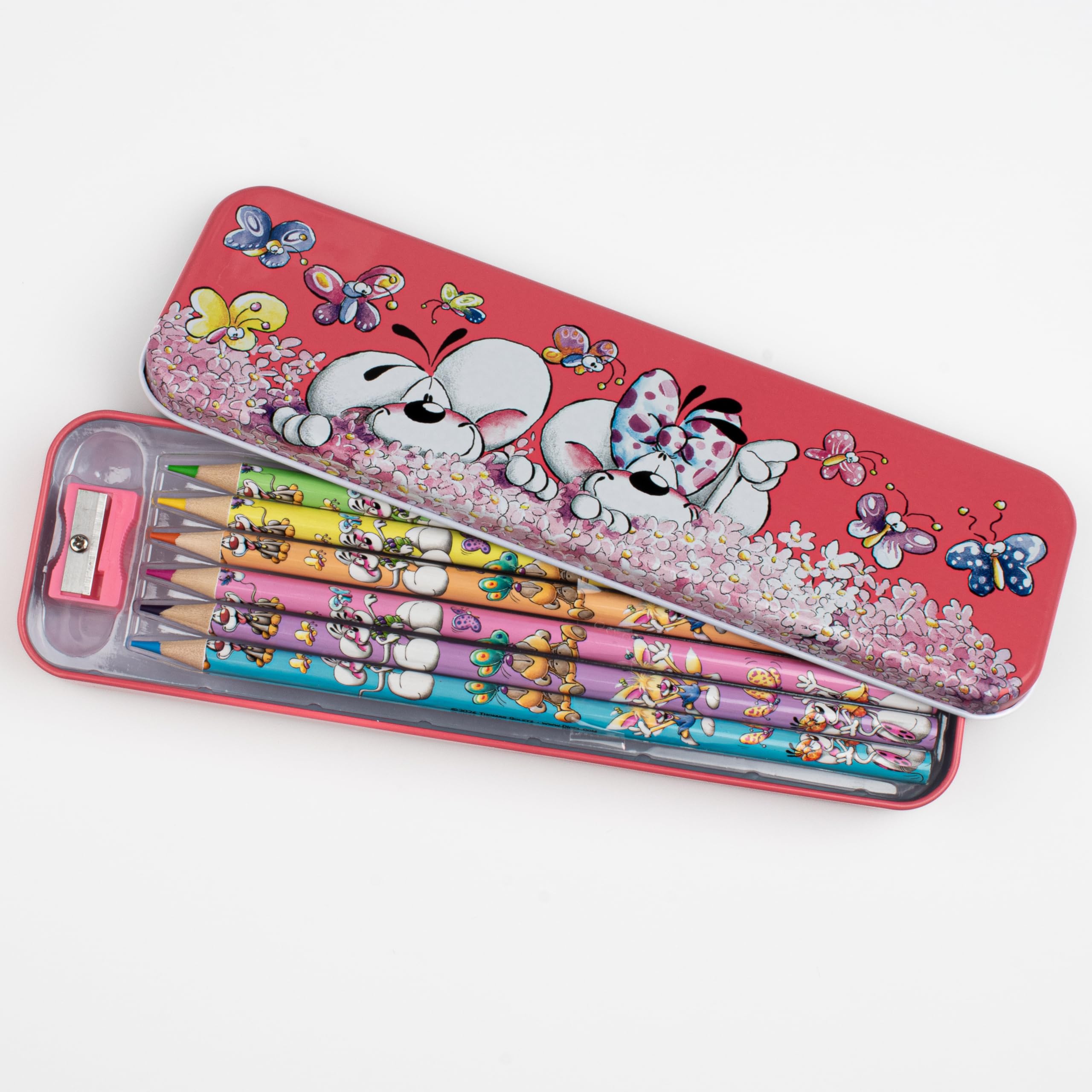 Diddl Schreibset A6, Notizbuch, Kugelschreiber, Lineal, Radiergummi, Federmäppchen mit 6 Buntstiften, Anspitzer und Büro-Organizer, Schreibwarenset – Geschenkidee für Kinder und Fans Nostalgie der