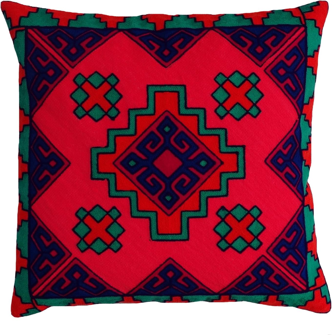 My Craft Palace Pink Bohemian Hand Embroidered Suzani Cushion Cover
