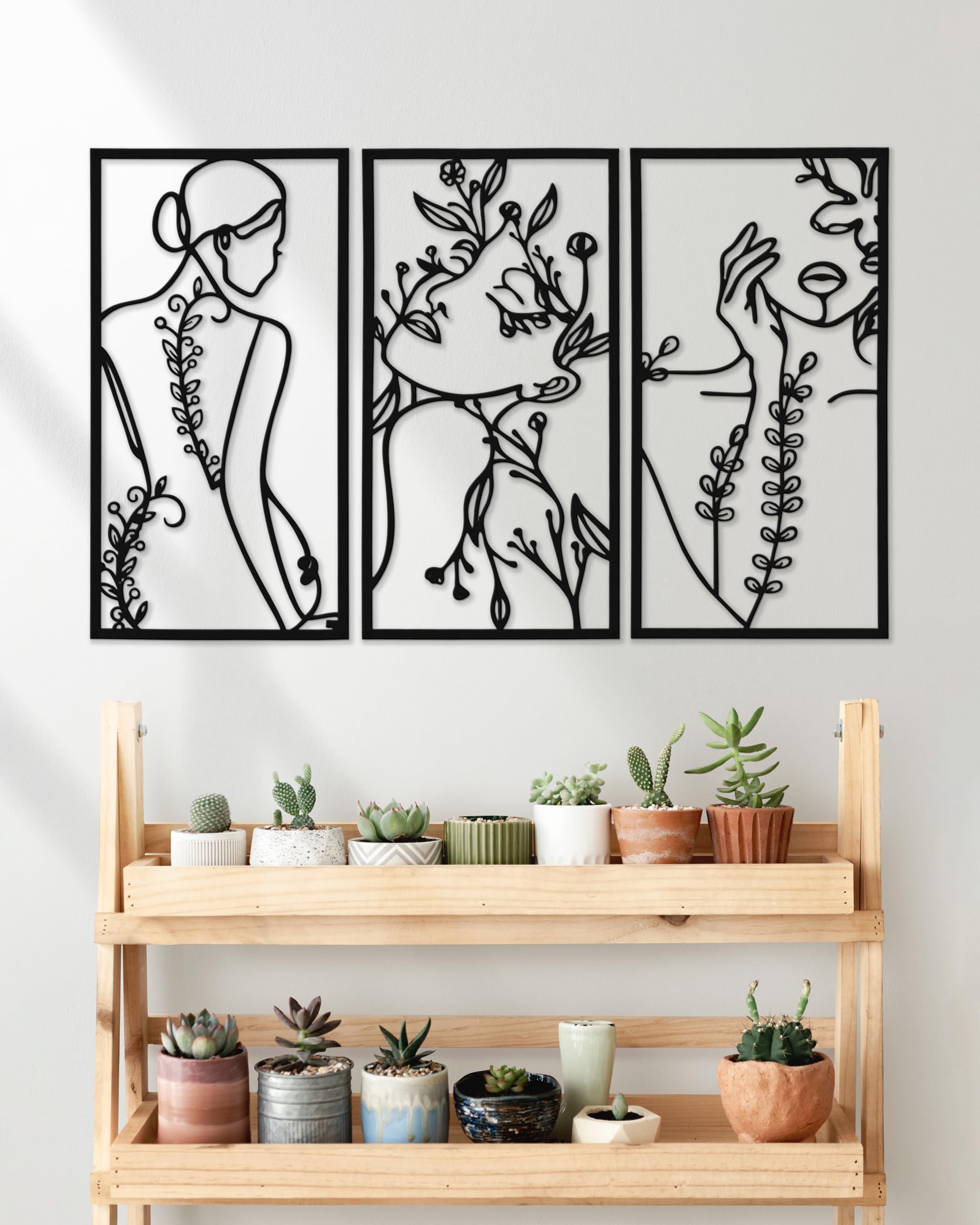 Set 3 Cuadros Decoracion Salon Modernos (30x58 cm) - Decoracion Pared Metal