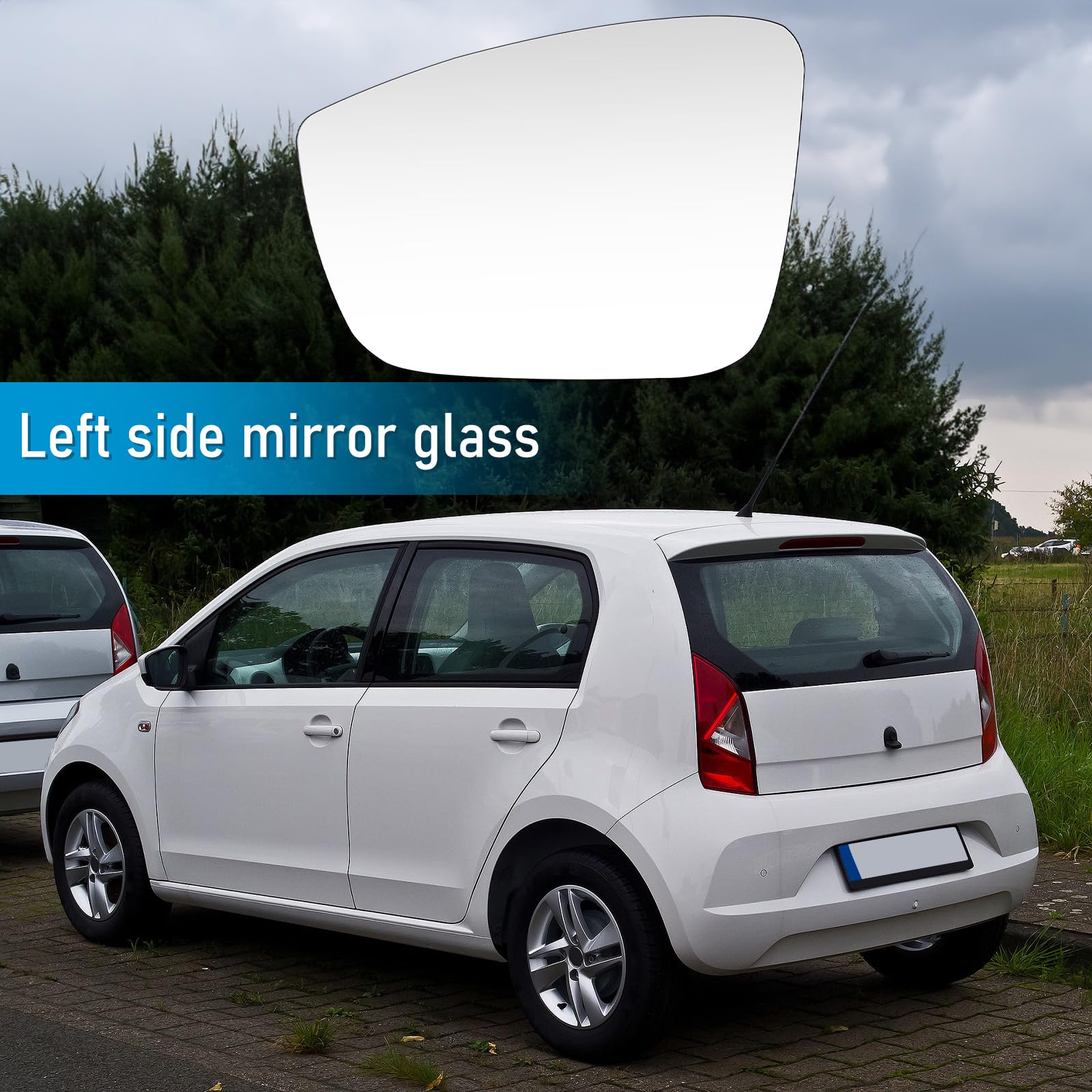 Set Di Coprispecchietti Esterni Per VW Up! Seat Mii Skoda Citigo - Anni 2011-2016 - Colore Nero, Coppia Sinistro E Destro