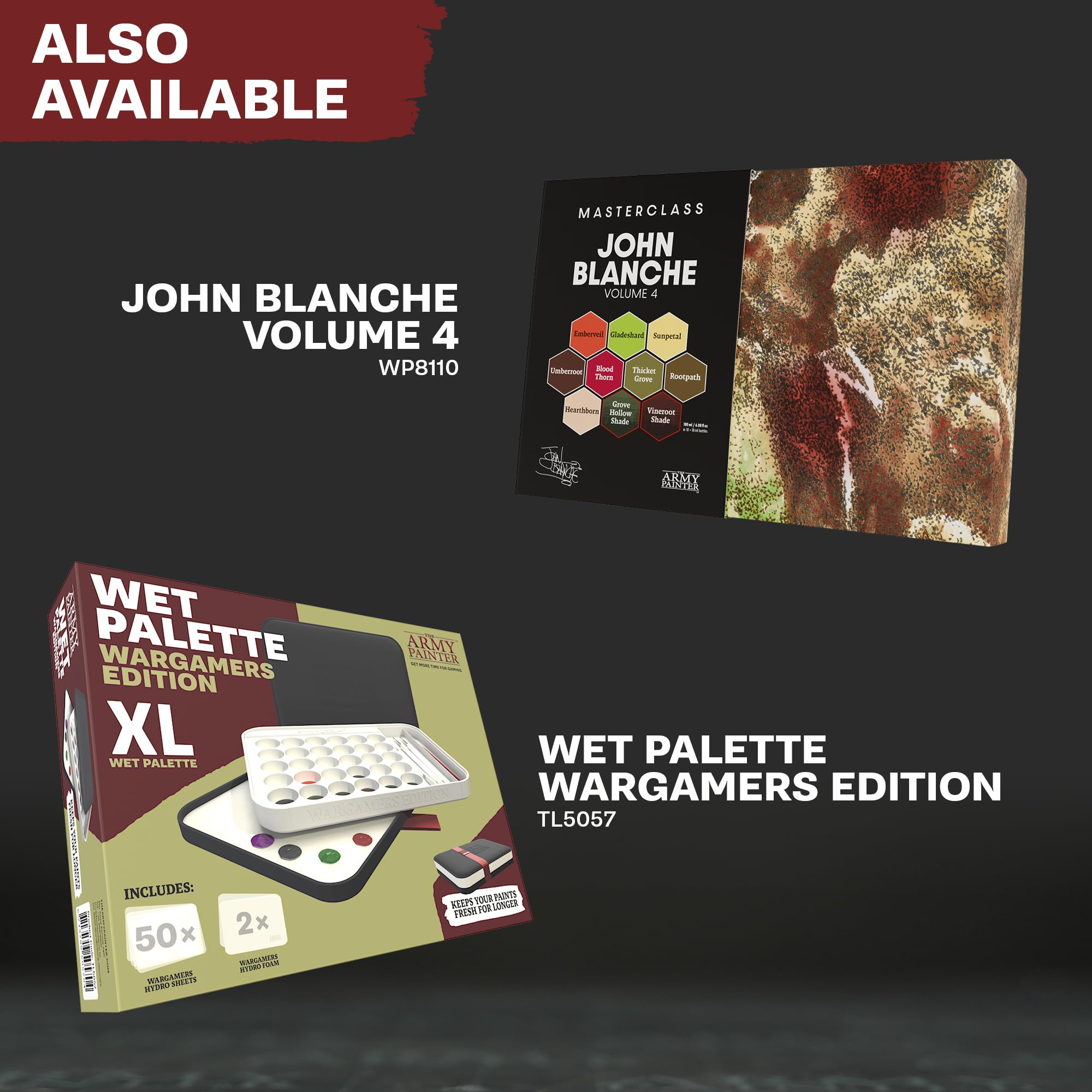 The Army Painter, Masterclass John Blanche Volume 3, 8 x 18 ml | Warpaints Fanatic, 2 lavados y 1 lámina de arte, para miniaturas wargame
