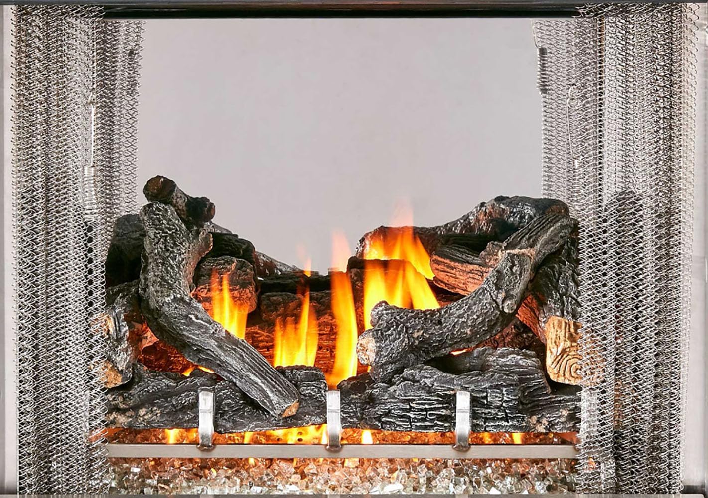 Bluegrass Living Concrete Log Set with Stainless Fireplace Grate for 450 Series Outdoor Fireplace Insert - Model# LS450SS-G