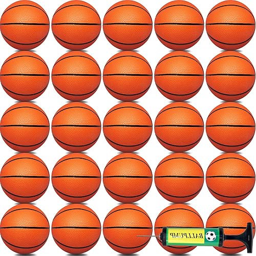 Miniatura 33 de Juego de 40 mini pelotas de baloncesto inflables de 6 pulgadas, juego de baloncesto pequeño de PVC para colocar sobre la puerta, juegos de aro