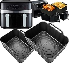 Tower 9L Premium Silicone Liners | 2.5mm Thick, Convex Base, Non-Stick & Dishwasher Safe | 2PCS Reusable 9L Air Fryer Liners | T17088 Vortx 9L Dual Basket Silicone Liners | by iStock Ltd