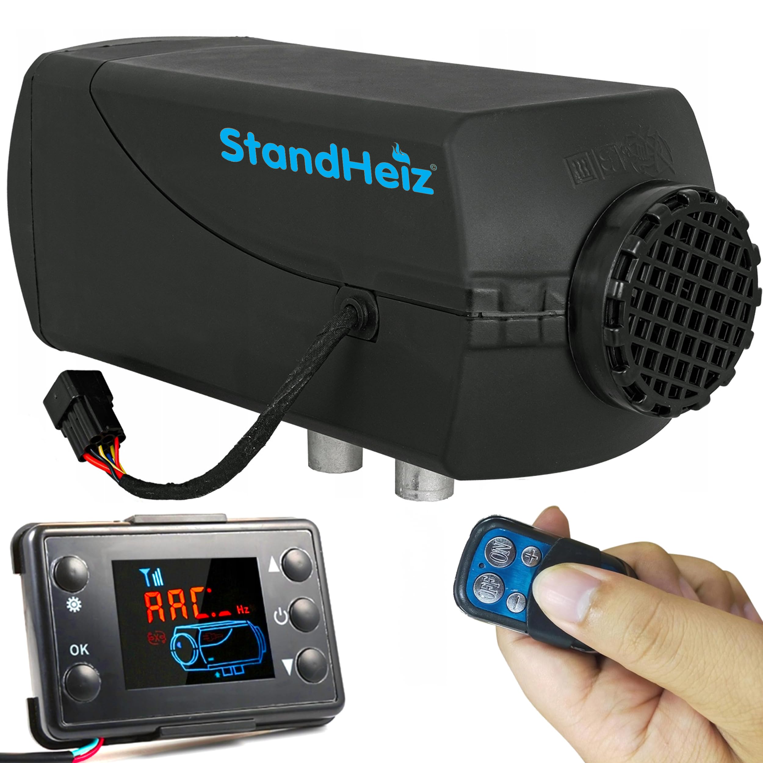 Riscaldatore di parcheggio Diesel 24V 2KW efficiente con LCD e Telecomando, Perfetto per Camper, Macchine, Camion, Barche (op24v2kw)