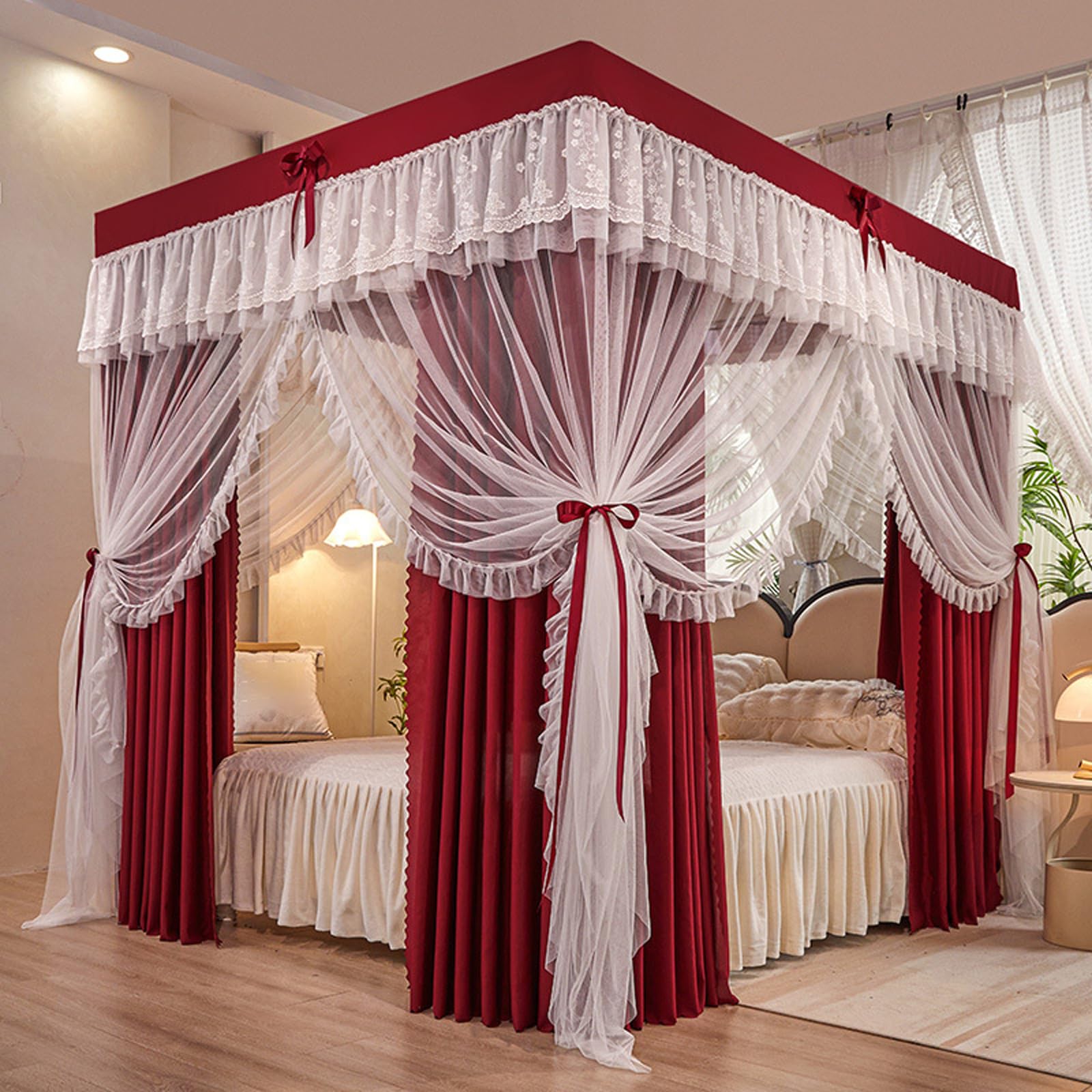 Rideaux lit style princesse occultants et anti-moustiques pour nuits calmes