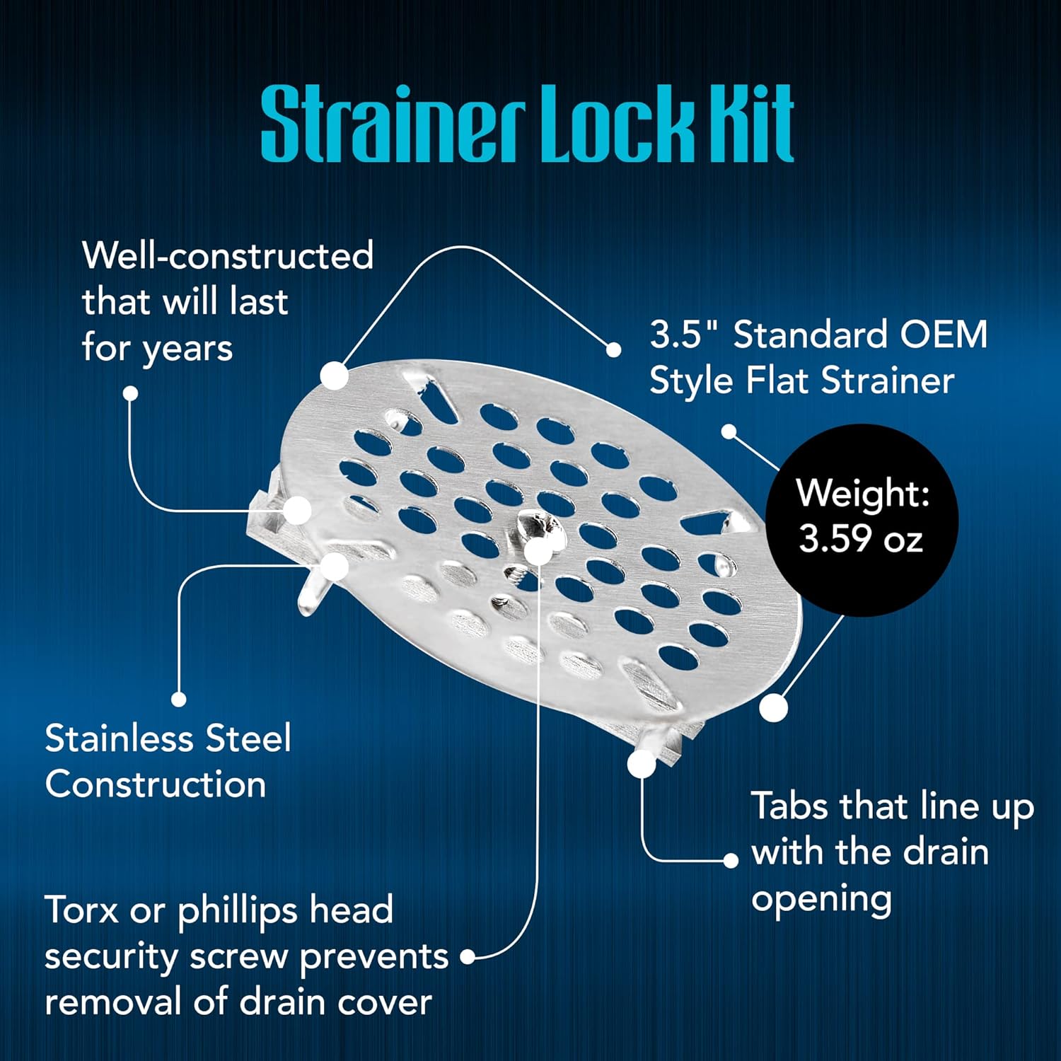Strainer Lock Kit - Commercial - For 3-tier Sink Drain (3-½" Strainer Lock Kit)