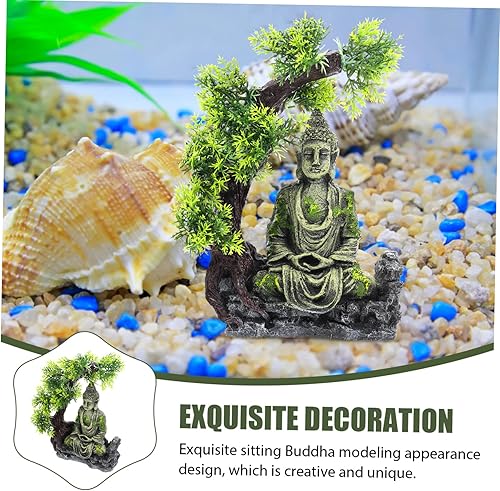 Miniatura 3 de balacoo Estatua de piedra, suministros de tanque de reptiles, meditación, estatua de Buda de jardín, estatuas de escritorio, adornos de césped,