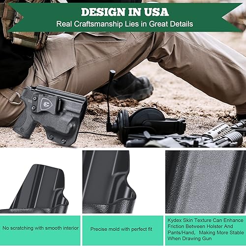 Miniatura 4 de Funda M&P Shield de 0.354 in.40 con TLR-6, funda IWB Kydex Ajuste S&W M&P Shield 9.40 M2.0 pistola con TLR6, funda de transporte oculta en la