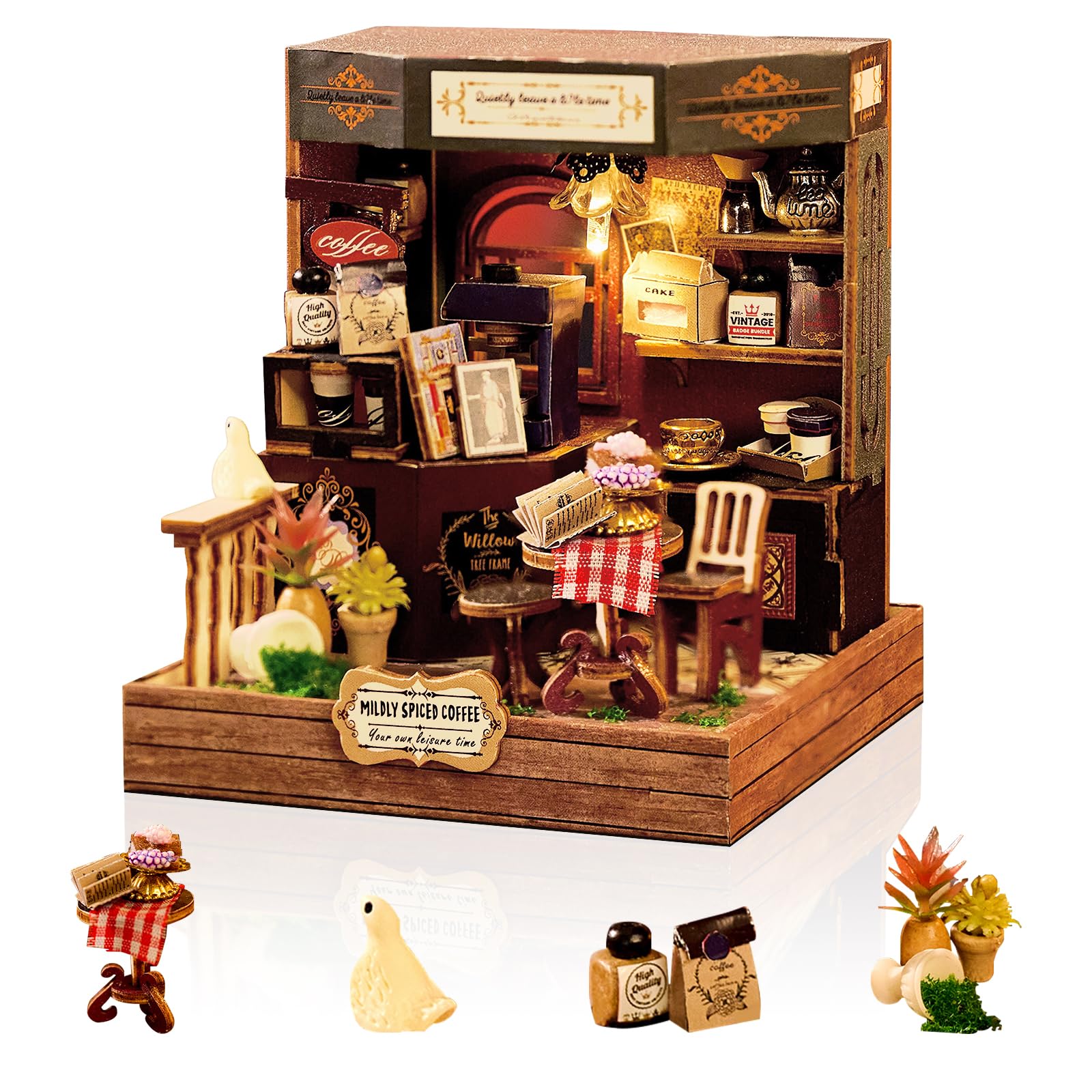 Cuteefun DIY Miniatur Haus Puppenhaus Kit mit Staubabdeckung