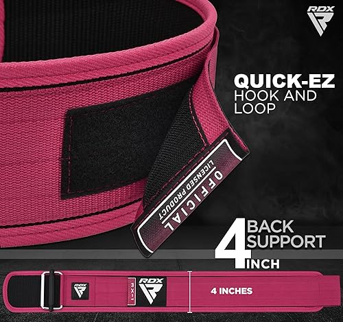 Miniatura 5 de RDX Cinturón de levantamiento de pesas para mujer, soporte lumbar ajustable de 4 pulgadas, levantamiento de pesas, entrenamiento de fuerza,