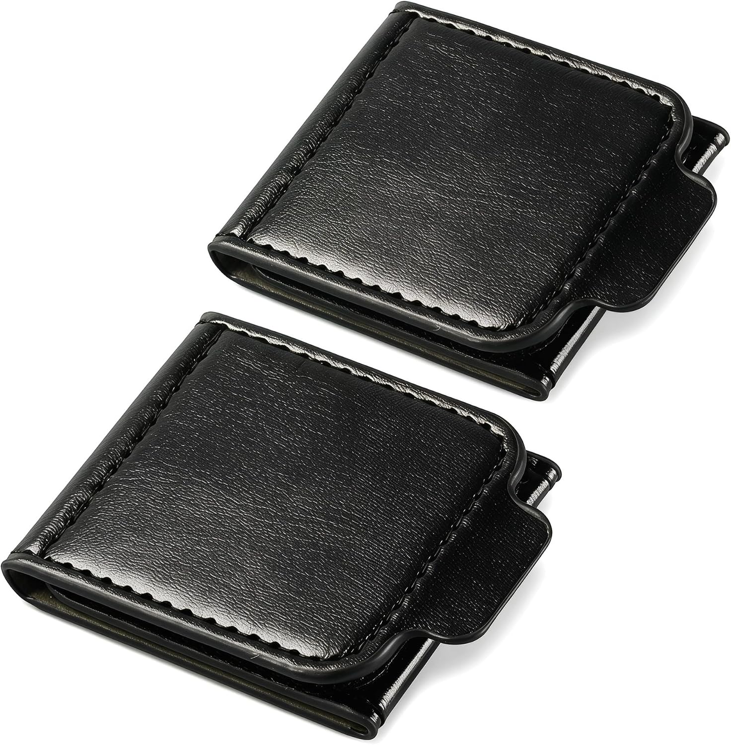 Leather Seat Belt Adjuster Clip, 2 Pack Universal Seat Belt Holder, PU Leather Seat Belt Positioner, Seat Belt Stopper Organizer for Cars, SUVs, Pickup Trucks and Most Vehicles