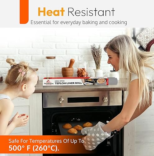 Vista 35 de Paquete de 2 forros de teflón antiadherentes grandes y gruesos, de 17 x 25 pulgadas, sin BPA ni PFOA, para la parte inferior de horno eléctrico