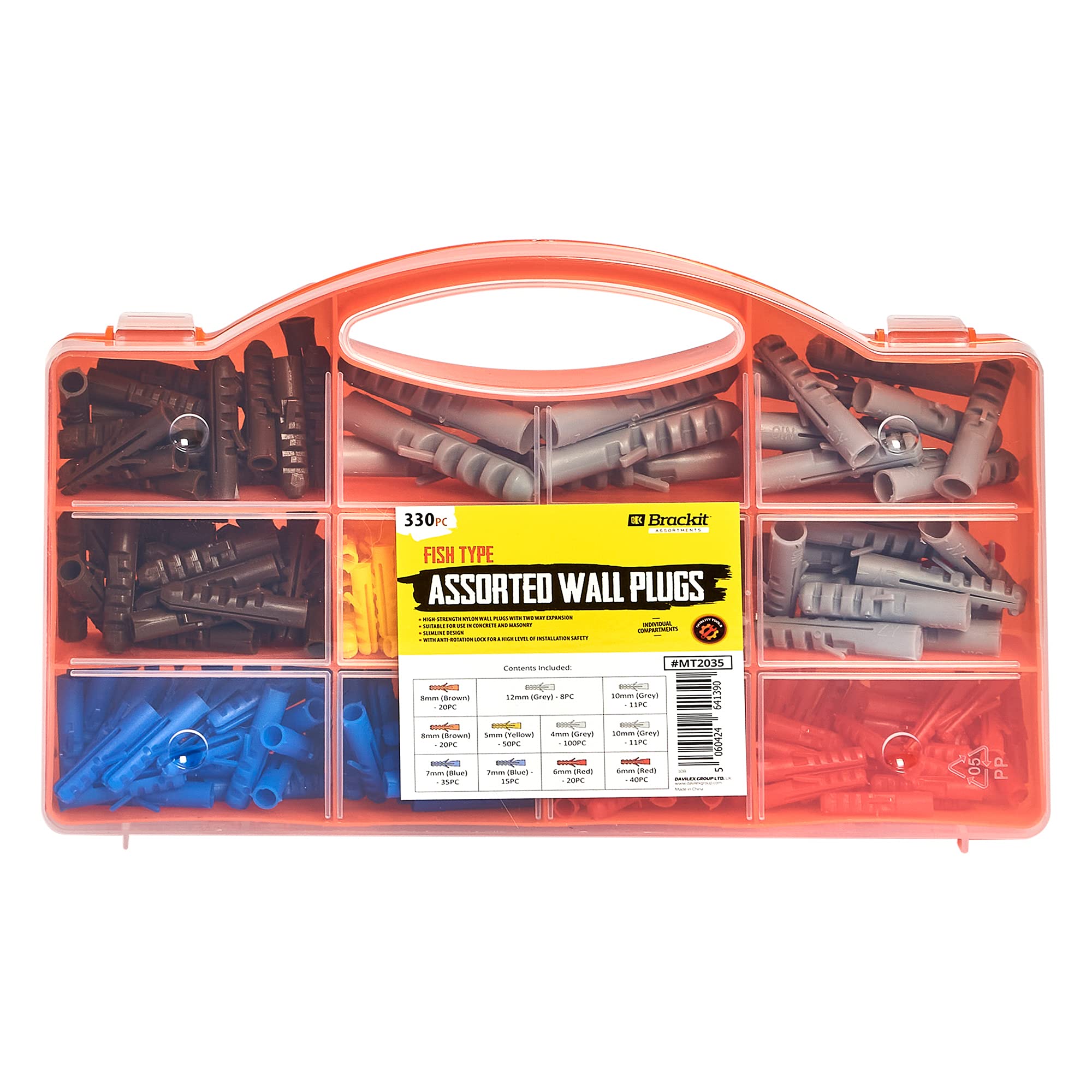 Buy Brackit 330 Piece Drywall Anchor Wall Plug Assortment Set Durable