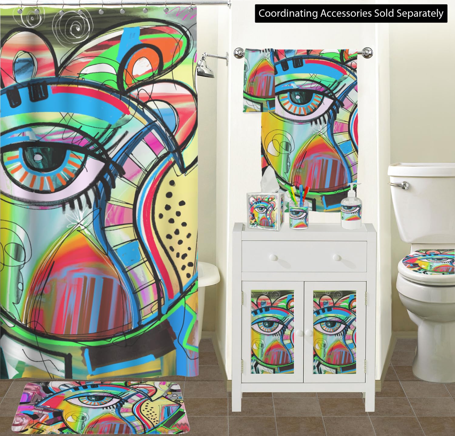 RNK Shops Abstract Eye Painting Toilet Seat Decal - Elongated