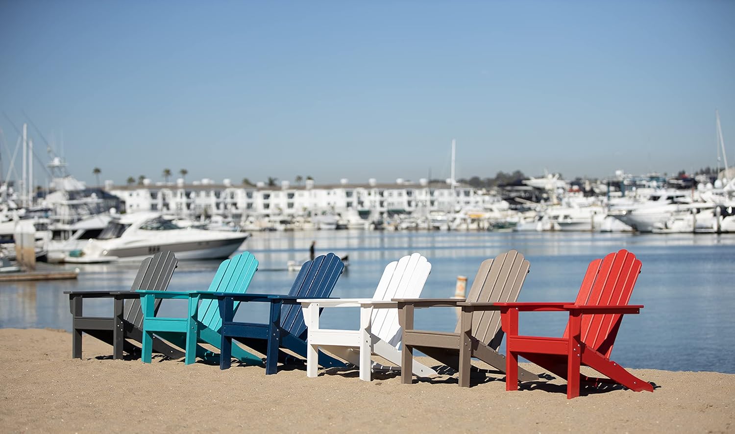 LuXeo LUX-1519-RED2 Marina Adirondack Chair, 2-Pack, Red : Everything Else