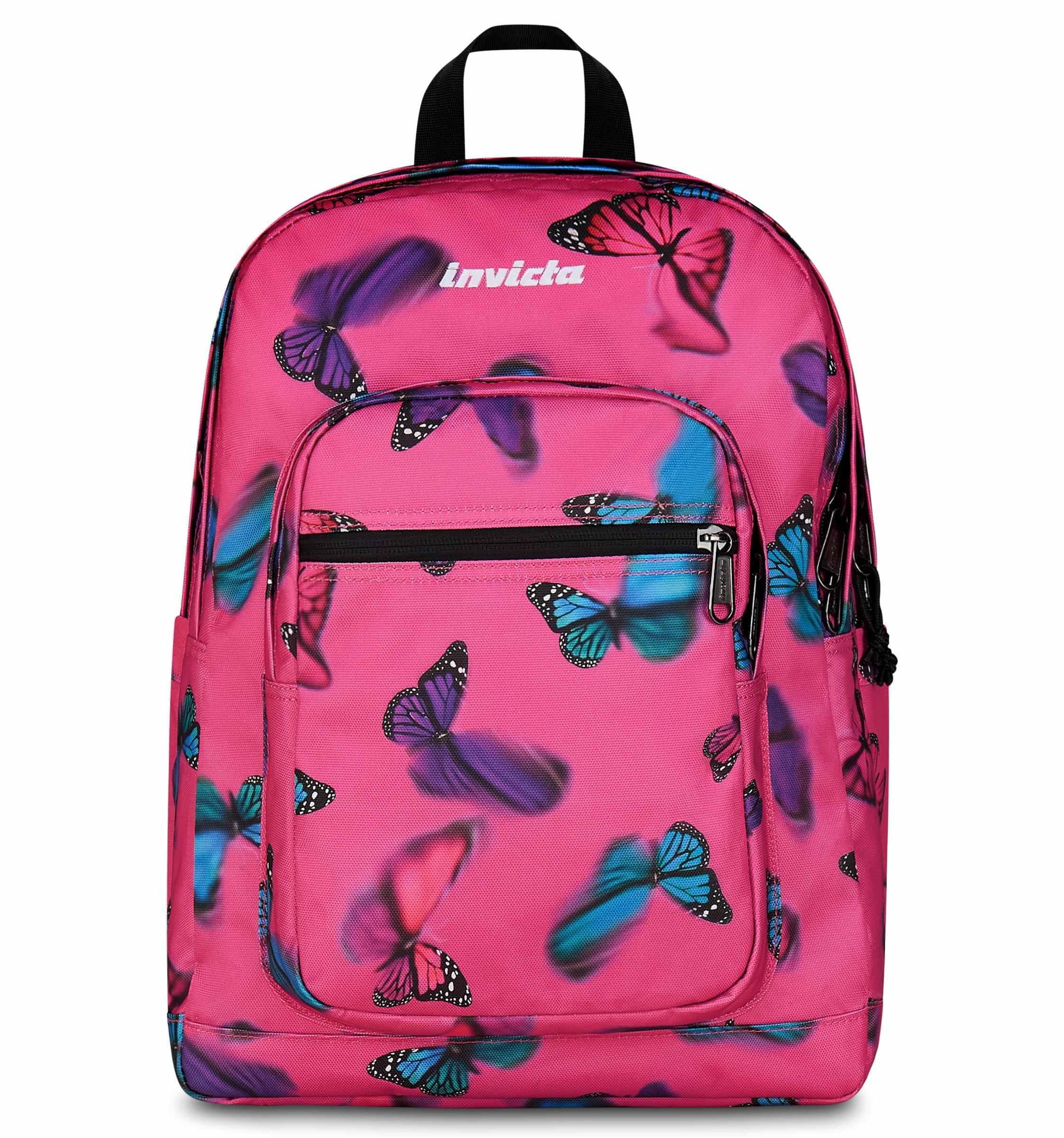 Sac à dos d'école Invicta Jelek rose de 34L à double compartiment pour ordinateur - 8