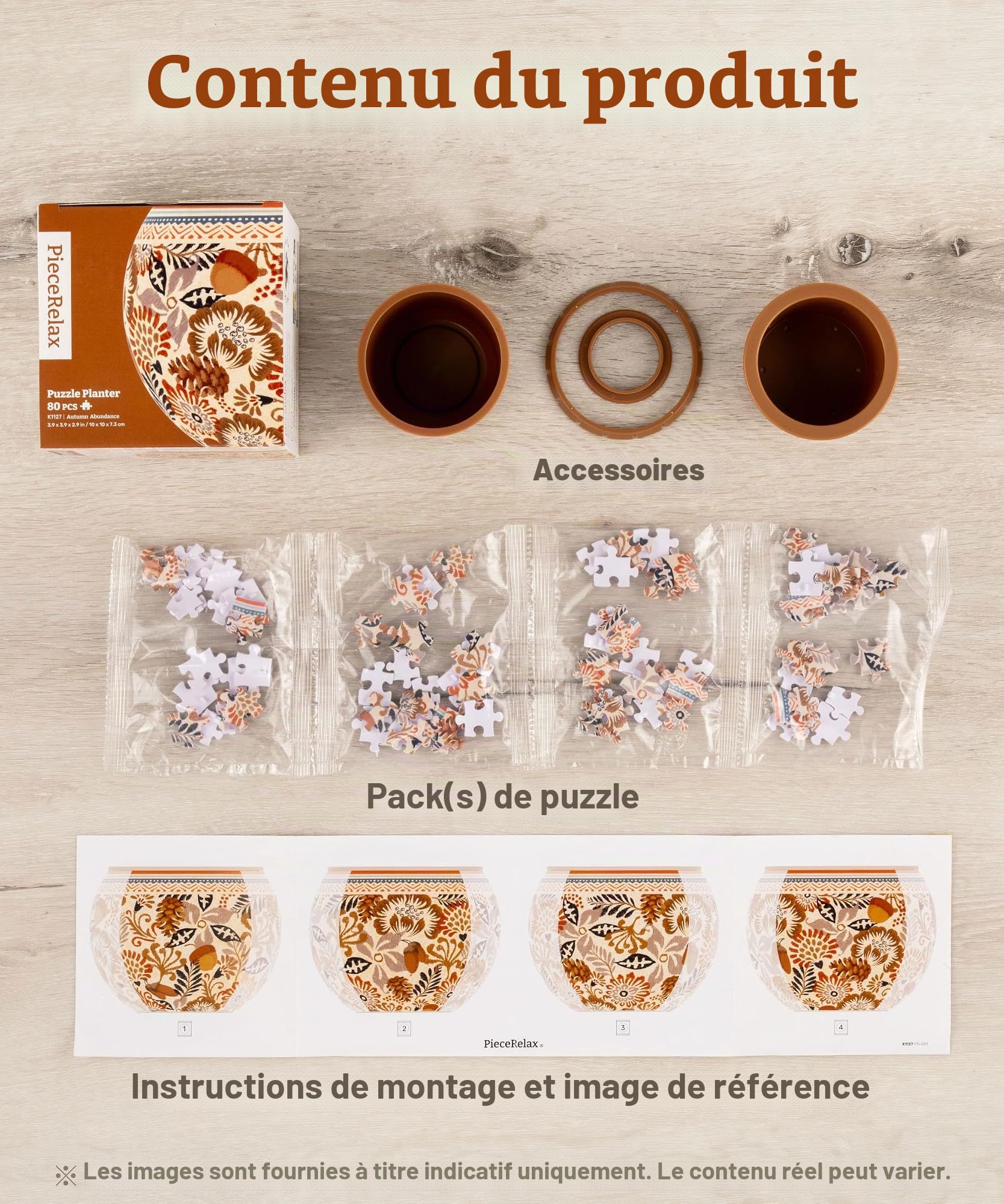 PieceRelax Puzzle 3D Pot de Fleurs 80 Pièces – Fleurs D'Été, Pour Maman, Décoration D'Intérieur Pour Cactus Et Succulentes [K1126]