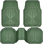 CAR PASS Caoutchouc lourd Car Mats avec liner de cargaison, en poudre Car Tapis de sol et tapis de coffre tout temps, Trim-to-Fit universel pour VUS Camions Sedans, étanche antidérapant, trimmable V12 Vert olive
