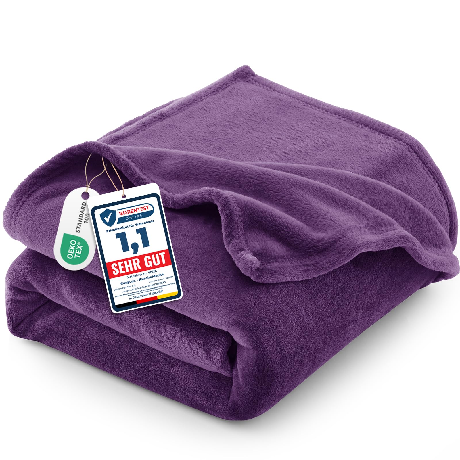 CozyLux Kuscheldecke Flauschig Decke 230x270 cm Purpur