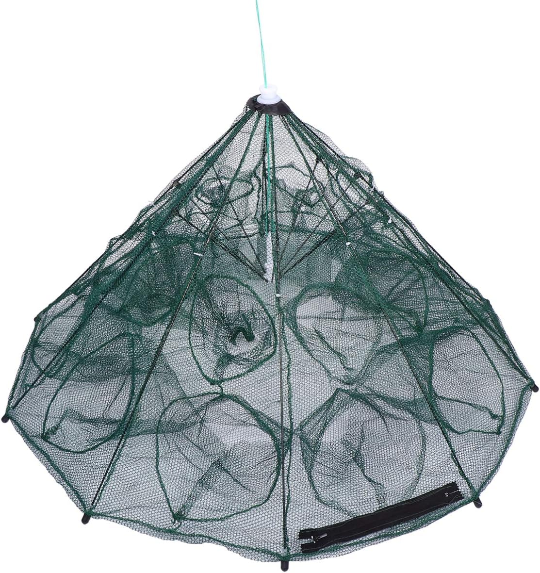 Automatic Umbrella Portable Folded Fishing Net Umbrella Shaped Shrimp Net Crab Baits Cast Mesh Automatic Fishing Accessories for Fisherman (20 Holes Green) Foldable