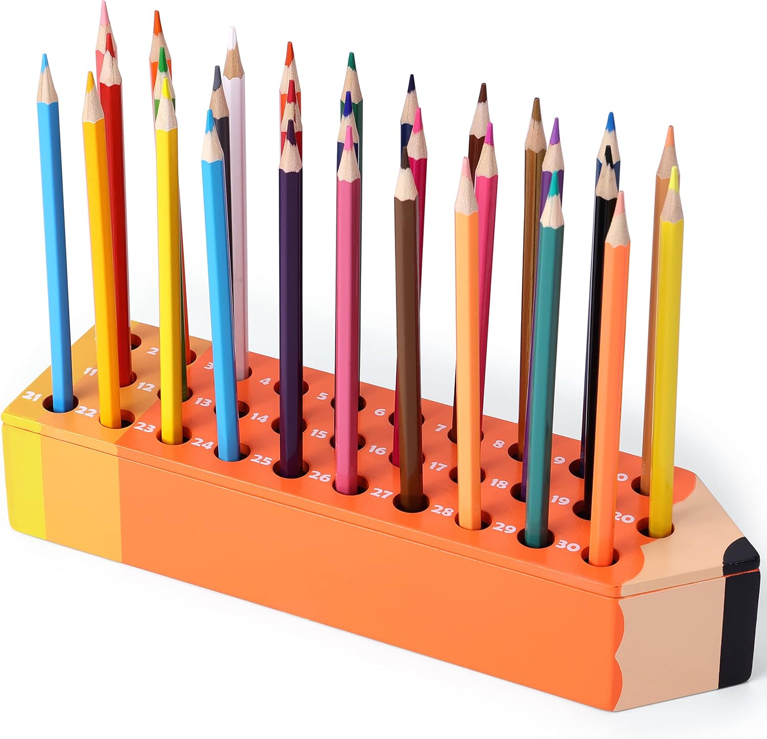 GiftAmaz Wooden Pen & Pencil Holder for Classroom, Pencil