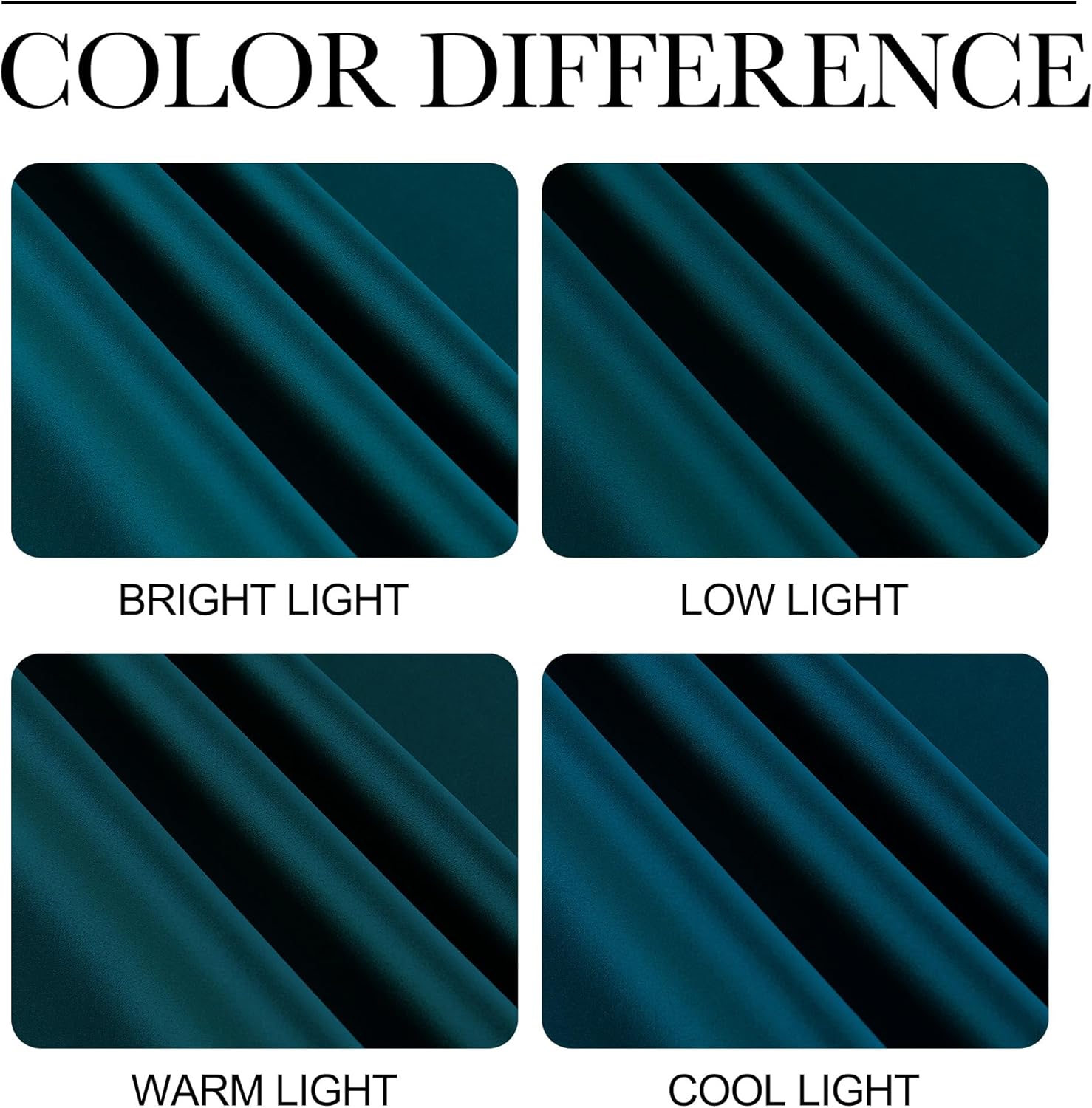 NICETOWN Teal Blackout Cafe Faux Silk Curtains for Small Windows, 42" Wide by 63" Long, 2 Panels, Grommet Thermal Insulated Blackout Satin Drapes for Bedroom thumbnail