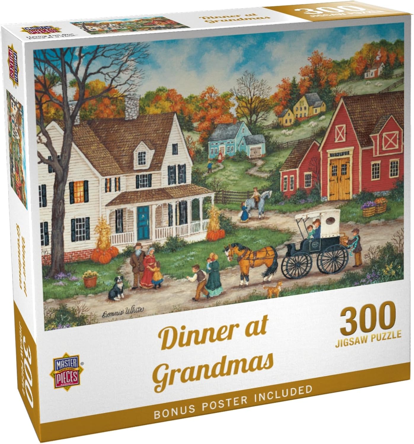 Masterpieces 300 Piece Jigsaw Puzzle for Adults and Families - Dinner at Grandma's - 19.25"x26.63"