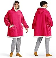 Vista 46 de Bedsure Manta con Capucha, Manta Portátil con Capucha como Regalos para Mamá, Sudaderas de Sherpa para Cumpleaños para Mujeres, Niños, Adolescentes