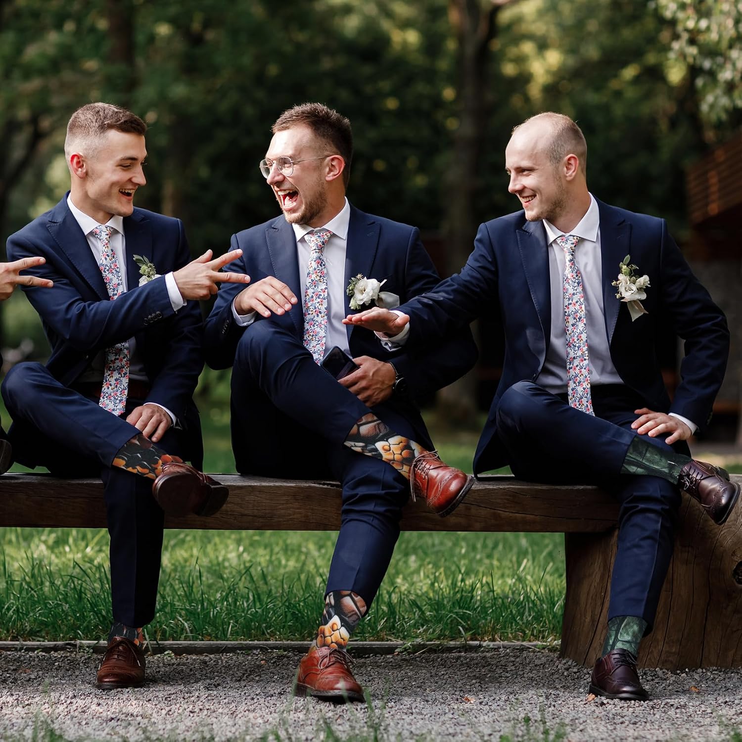 Wild & Playful Crew Socks 3-Pack - Snake/Leopard/Rainbow Prints for Men & Women One Size - Image 3