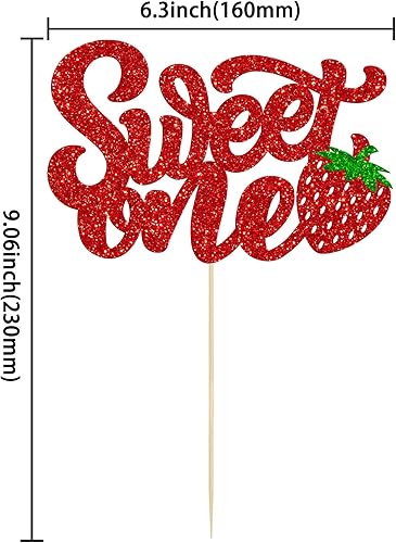 Miniatura 9 de 1 paquete de decoración de pastel Sweet Oh Baby con purpurina para pastel de fresa, fruta y bayas, decoración para verano, baby shower, suministros