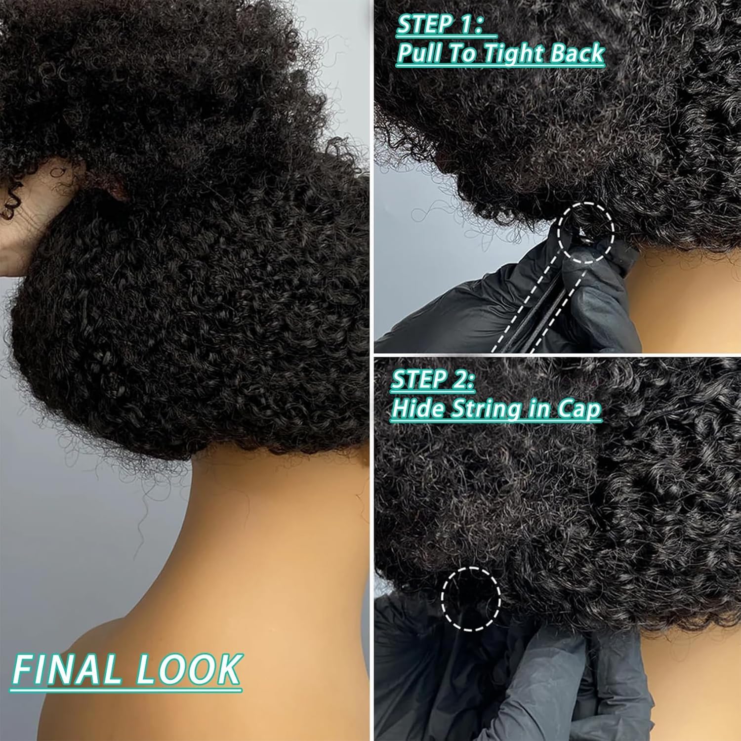 V Part Wig Human Hair Glueless No Leave Out Upgrade U Part Wigs Human Hair Jerry 18 Inch Kinky Curly Wigs For Women Full Head Clip In Half Wigs 180% Density Natural Color
