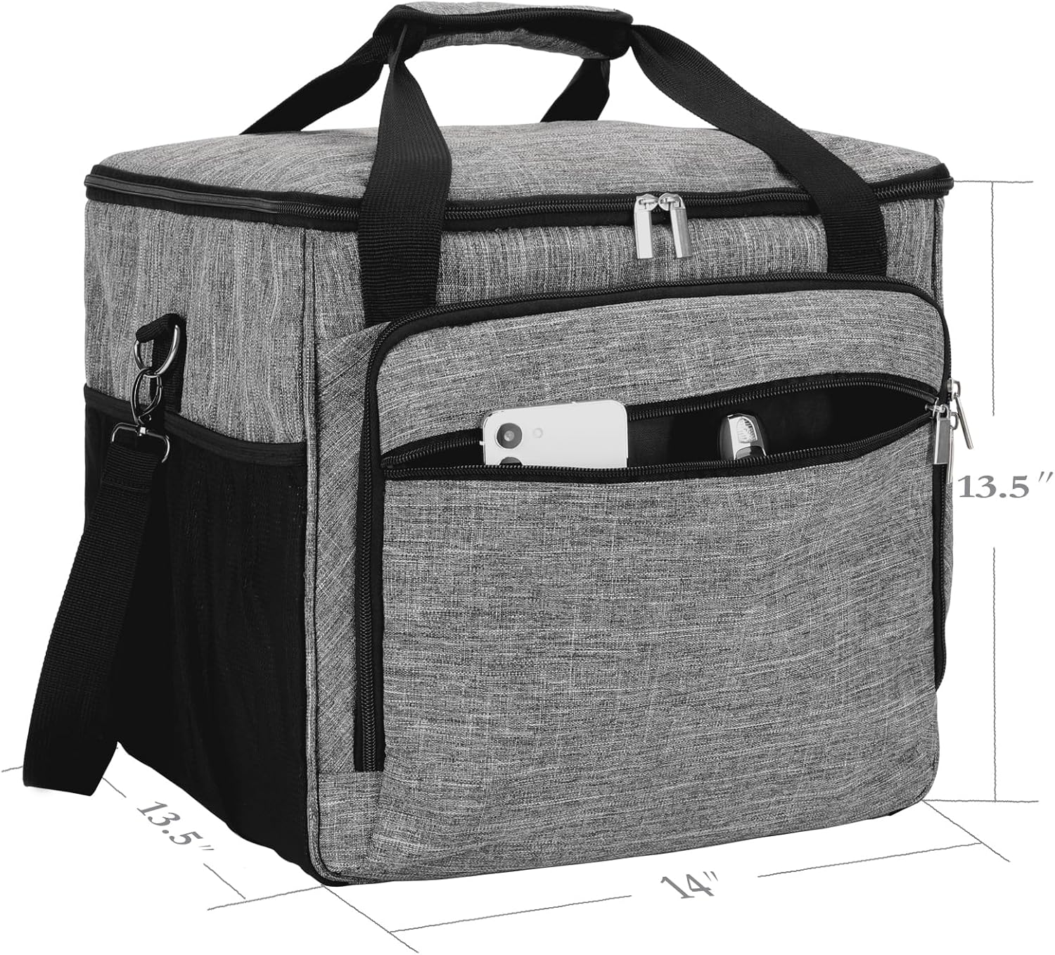 Carrying Case for Bartesian Cocktail Machine, Insulated Cocktail Maker Travel Bag with Pocket for Bartesian Cocktail Capsules, Straw Accessories, Gray