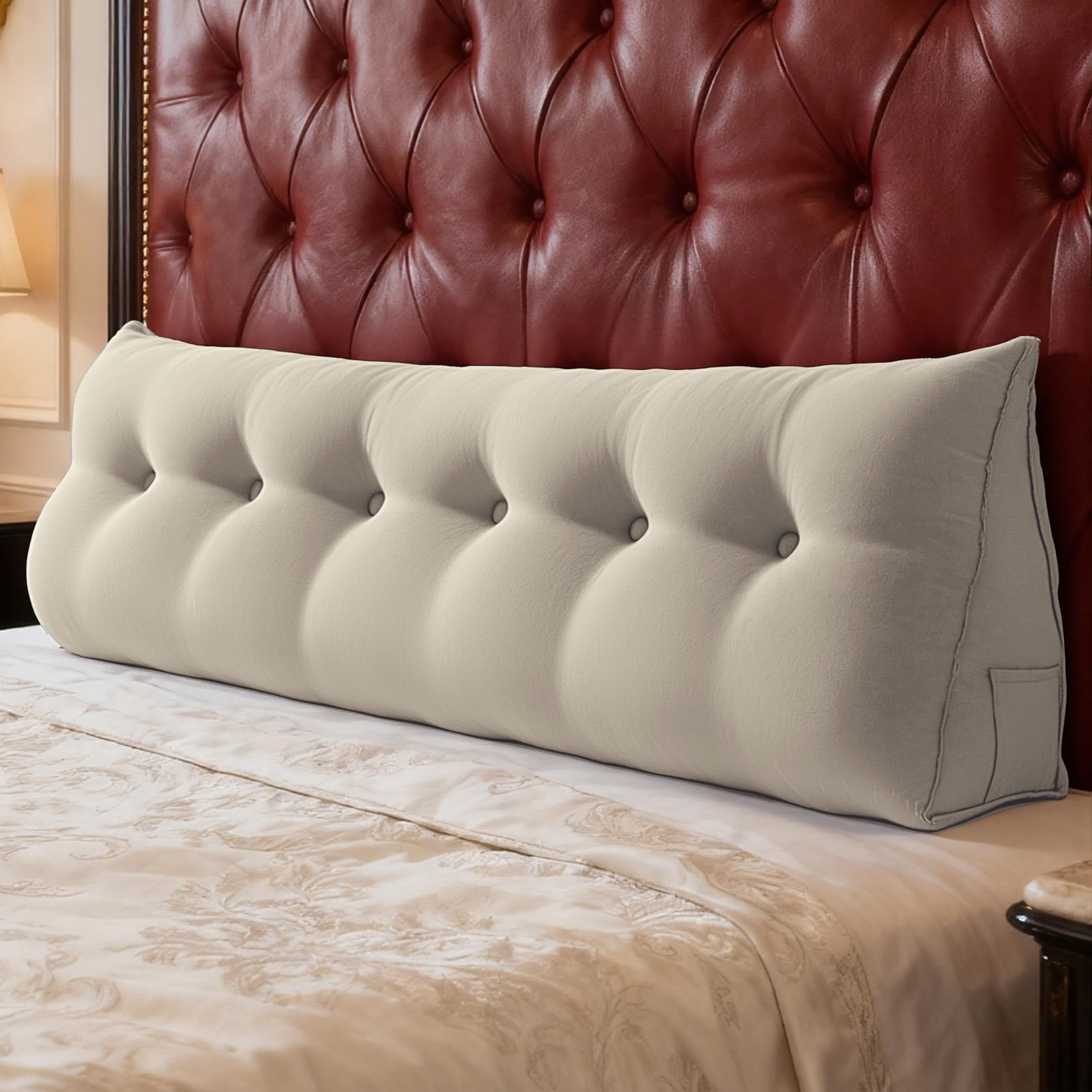 WOWMAX Multifunctional Upholstered Headboard Pillow Caking, Natural
