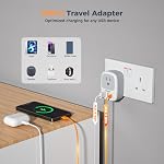 TESSAN Canada to UK Ireland Travel Adapter 2 Pack, Plug Adaptor | 1 Outlet and 3 USB Ports(1 USB C), Type G Power Plug for London, Scotland, Kenya, Singapore, Hong Kong, Saudi Arabia