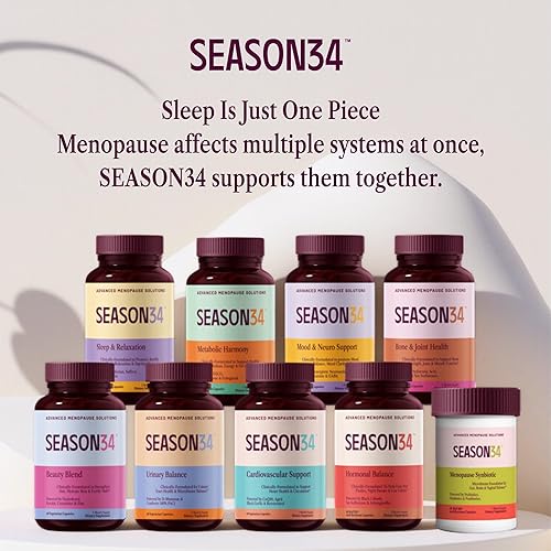 Miniatura 8 de Sueño y relajación 60 cápsulas, suministro de 1 mes Apoyo de la menopausia para descanso, calma, alivio del estrés y vitalidad matutina