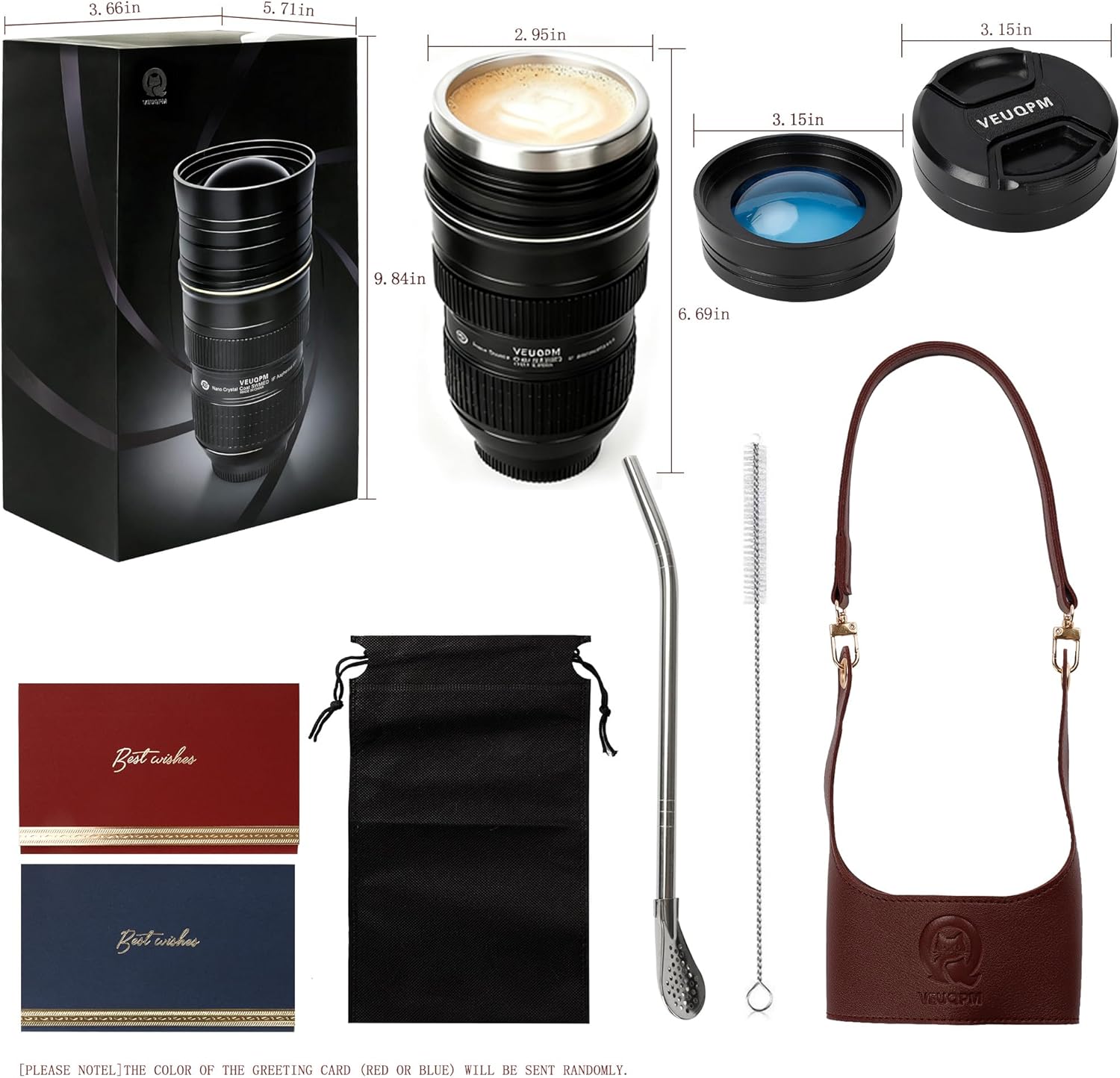 Coffee Mug - Camera Lens Mug 1:1 Replica, 14oz Stainless Steel Insulated Cup with 2 Lids & Filter Straw Spoon - 8pcs Gift Set, Cool Office Desk Decor, Unique Birthday Gifts for Men, Women, Dads - Image 8