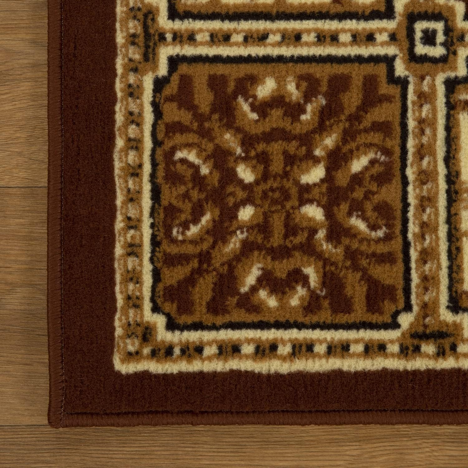 Superior Toffee Floral Medallion Power-Loomed Indoor Area Rug, 5' x 5'