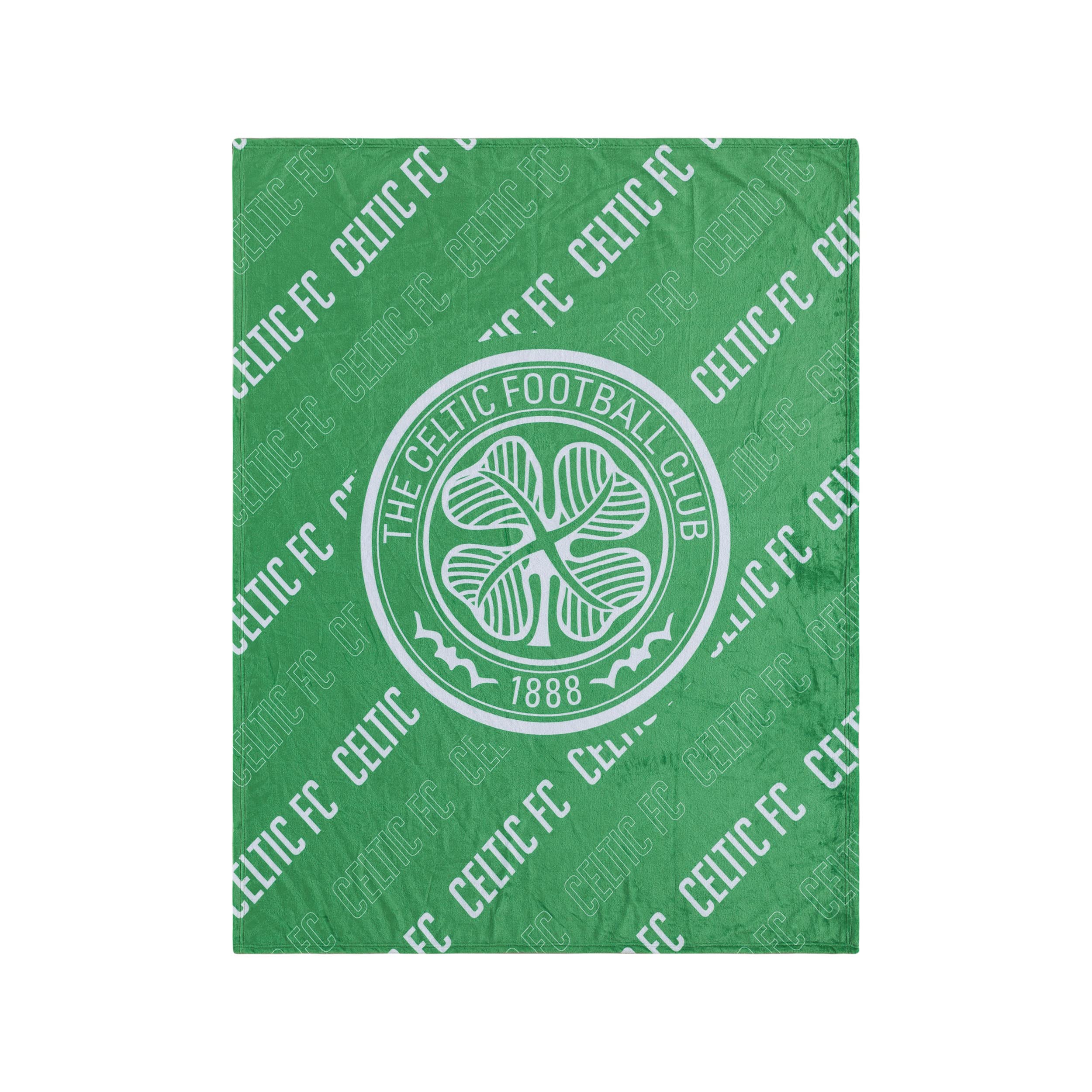Foco Green Scotish Premier League Spl Football Celtic Fan Bed Throw Blanket