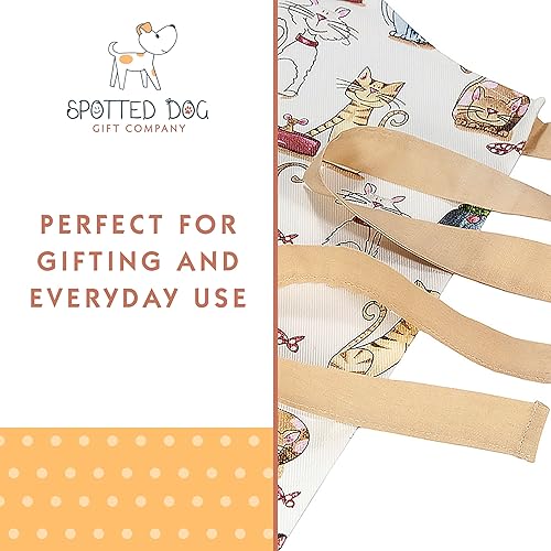 Miniatura 3 de SPOTTED DOG GIFT COMPANY Delantal para gatos, delantal de cocina ajustable 100% algodón con bolsillo grande, utensilios de cocina con temática