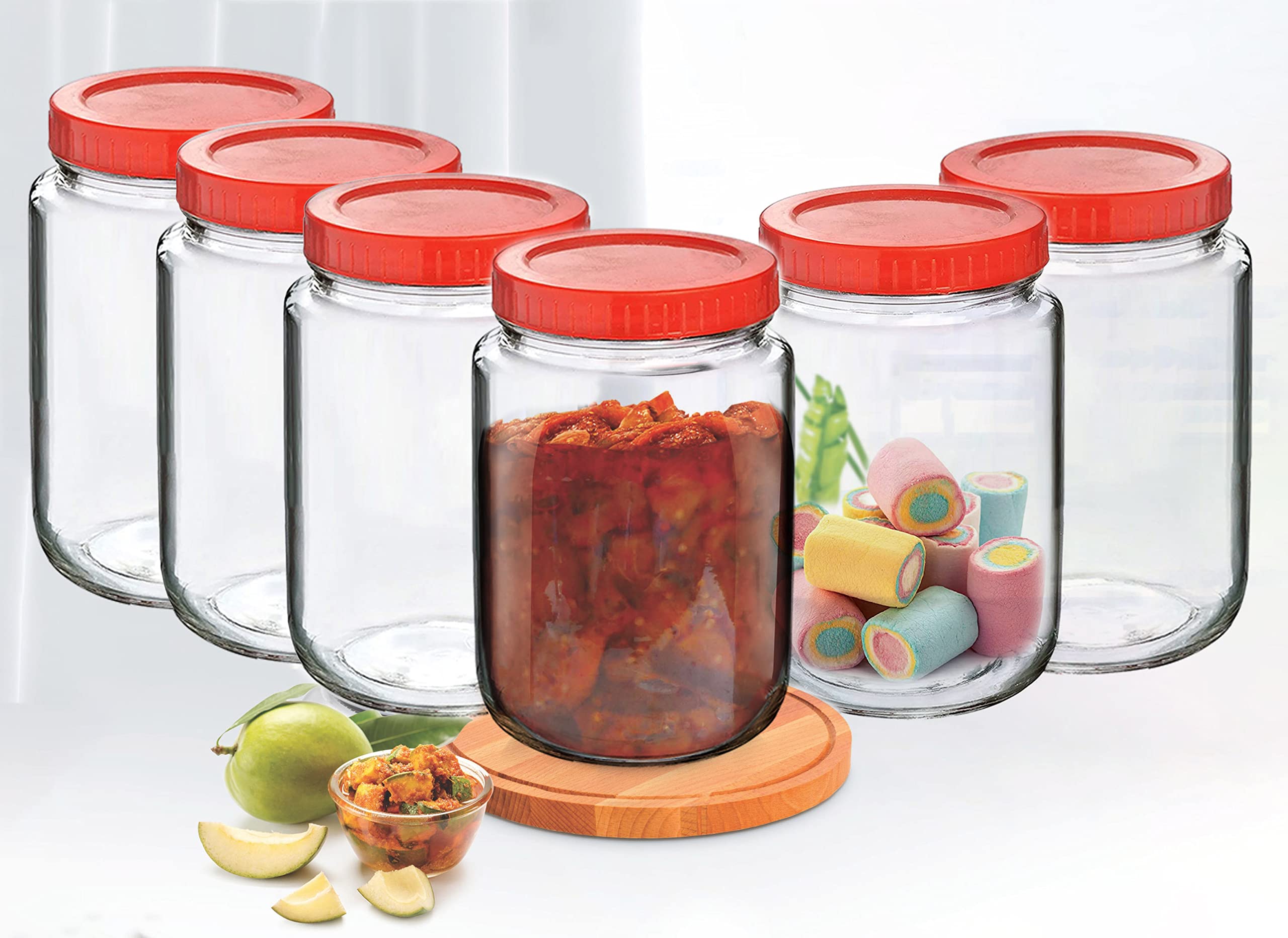 See full amazon price history chart for CLOUDMART Piramal Glass Round Shape Clear Jars And Containers For Kitchen Pantry, Snacks, Masala, Pickles, Dry Fruits, And Coffee Beans Storage With Red Color Plastic Lid (Aahar Jar 1000Ml, Set of 6) CLOUDMART Piramal Glass Round Shape Clear Jars And Containers For Kitchen Pantry, Snacks, Masala, Pickles, Dry Fruits, And Coffee Beans Storage With Red Color Plastic Lid (Aahar Jar 1000Ml, Set of 6) (B0BMVW2YM6) Amazon Price History, Amazon Price Tracker