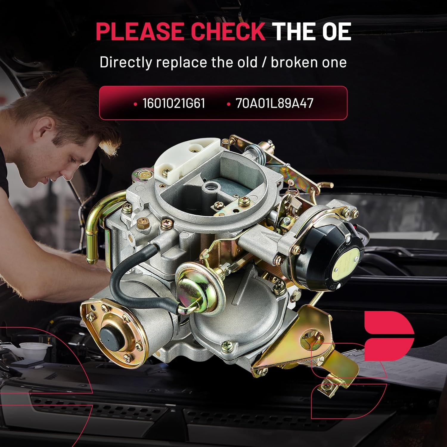 BDFHYK 2 Barrel Carburetor Carb 1601021G61 70A01L89A47 Compatible with Nissan Pathfinder 720 Pickup 1983-1986 2.4L Z24 Engine Carburetor Rebuild Kit Electric Choke