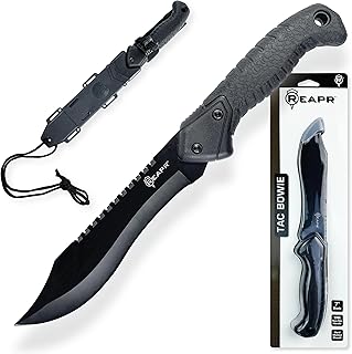 Reapr Bowie Knife – 7" Stainless Steel Fixed Blade with Sheath – Clip Point Hunting & Camp Knife