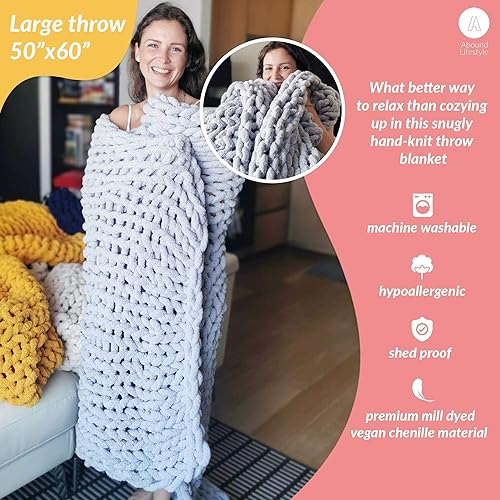 Miniatura 5 de Colcha Abound tamaño king, gruesa de punto, colcha preciosa para decorar el hogar, hecha de hilo de chenilla suave, para el sofá, cama, sillón, como